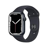 Apple Watch Series 7 (GPS, 45mm) Smartwatch - Aluminiumgehäuse Mitternacht, Sportarmband Mitternacht - Regular. Fitnesstracker, Blutsauerstoff und EKGApps, Always-On Retina Display, Wasserschutz