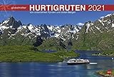 Hurtigruten Globetrotter - Von unberührten Fjorden und stillen Bergen - Reisekalender 2021 - Foto-Wandkalender mit Monatskalendarium - Format 58 x 39 cm
